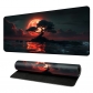 Eco-friendly Red Moon Mouse Pad 4mm Thickness for Gaming Keyboard USB Anti-slip Rubber Base Desk Mat